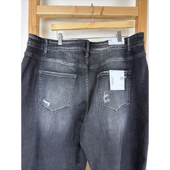 NWT Flying Monkey Vervet Erika Black Distressed Mom Jeans #0886 Size 16 - Picture 5 of 6